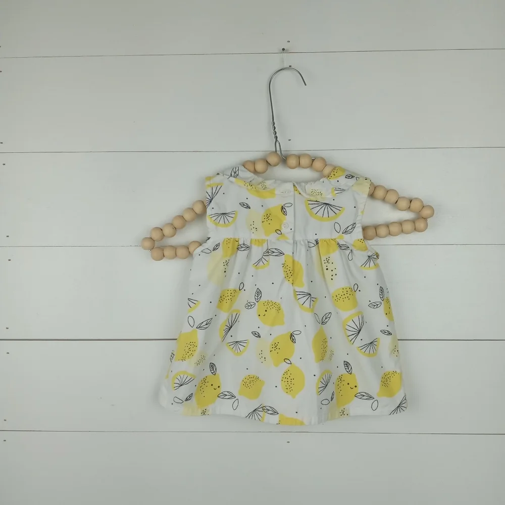 Gymboree girls size 18-24 mos white ruffle lemon design blouse ruffle neckline